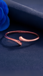 Rose Gold Open Curve Zircon Cuff Bracelet